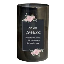 Personalised Floral Smoked Glass LED Candle 10 Personalised Floral Smoked Glass LED Candle -Xmas Decor Shop p1007d45 4