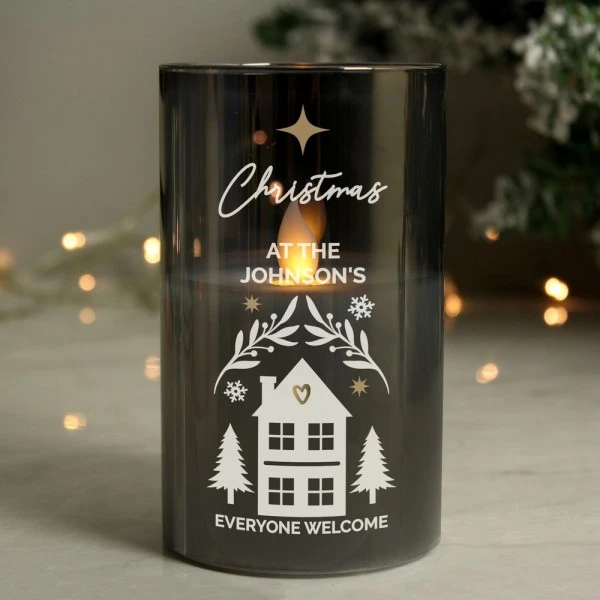 Personalised Christmas Smoked Glass LED Candle 3 Personalised Christmas Smoked Glass LED Candle - Image 3