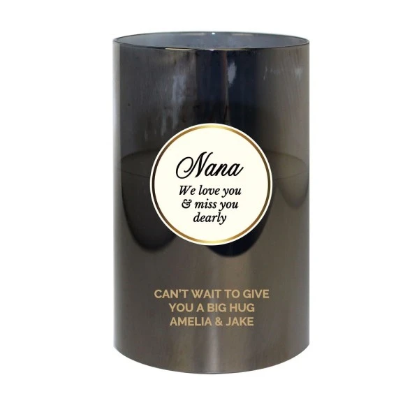 Personalised Opulent Smoked Glass LED Candle 2 Personalised Opulent Smoked Glass LED Candle - Image 2