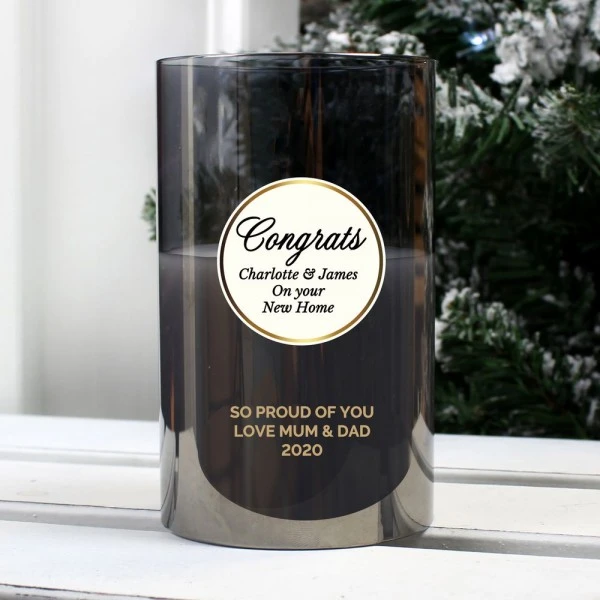 Personalised Opulent Smoked Glass LED Candle 3 Personalised Opulent Smoked Glass LED Candle - Image 3