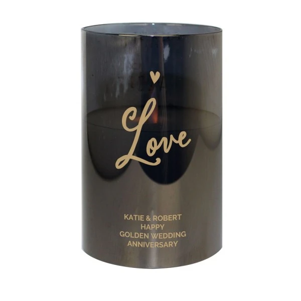 Personalised Love Smoked Glass LED Candle 2 Personalised Love Smoked Glass LED Candle - Image 2