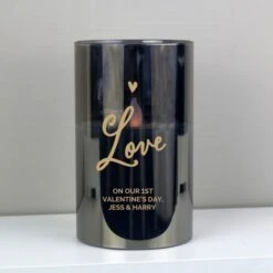 Personalised Love Smoked Glass LED Candle 7 Personalised Love Smoked Glass LED Candle -Xmas Decor Shop p1007d49 3