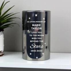 Personalised Miss You Beyond The Stars Smoked Glass LED Candle 8 Personalised Miss You Beyond The Stars Smoked Glass LED Candle -Xmas Decor Shop p1007d92 3