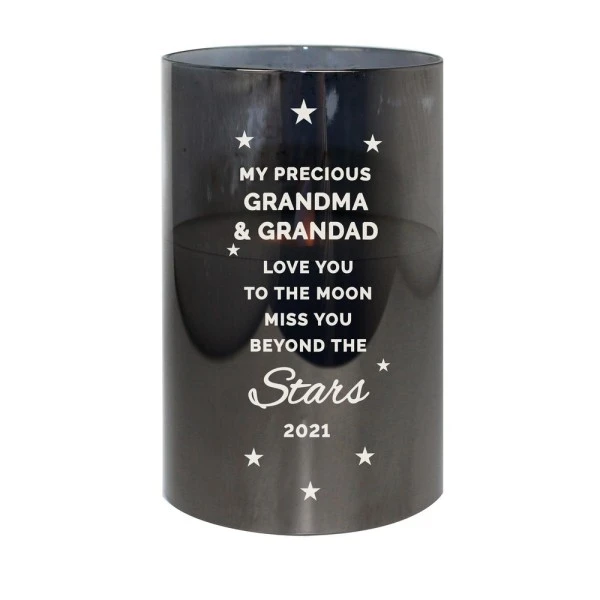 Personalised Miss You Beyond The Stars Smoked Glass LED Candle 5 Personalised Miss You Beyond The Stars Smoked Glass LED Candle - Image 5