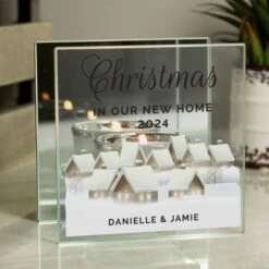 Personalised Christmas Village Mirrored Glass Tea Light Candle Holder 5 Personalised Christmas Village Mirrored Glass Tea Light Candle Holder -Xmas Decor Shop p1007d98 2