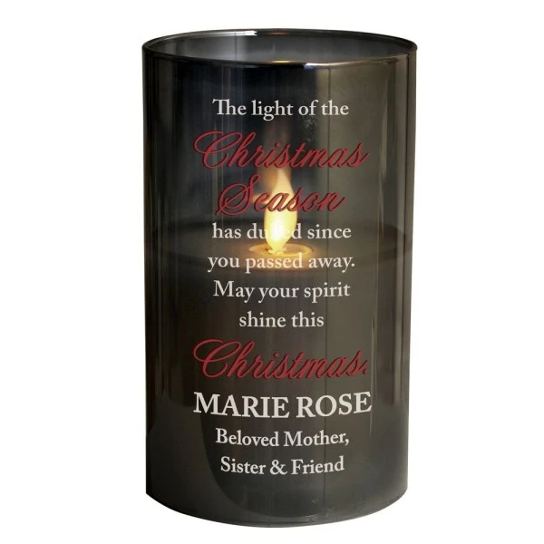 Personalised Christmas Season Memorial Smoked LED Candle 3 Personalised Christmas Season Memorial Smoked LED Candle - Image 3