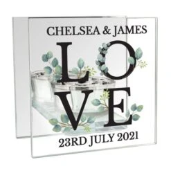 Personalised Botanical Mirrored Glass Tea Light Holder -Xmas Decor Shop p1007e09 3
