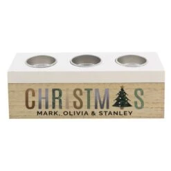 Personalised Christmas Tree Triple Tea Light Box -Xmas Decor Shop p1011e82 3