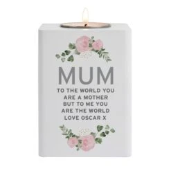 Personalised Abstract Rose White Wooden Tea Light Holder 9 Personalised Abstract Rose White Wooden Tea Light Holder -Xmas Decor Shop p1011f02 4