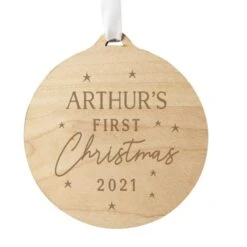 Personalised Baby's First Christmas Round Wooden Decoration 5 Personalised Baby's First Christmas Round Wooden Decoration -Xmas Decor Shop p1011f18 2