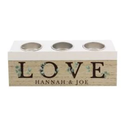 Personalised Botanical Triple Tea Light Box -Xmas Decor Shop p1011f32 3