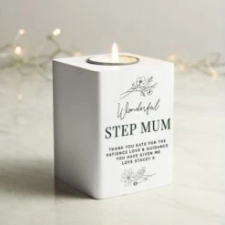Personalised Floral White Wooden Tea Light Holder 13 Personalised Floral White Wooden Tea Light Holder -Xmas Decor Shop p1011f41 5