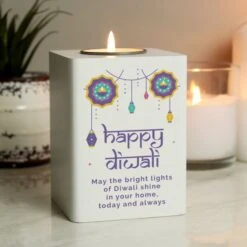 Personalised Diwali Wooden Tealight Holder -Xmas Decor Shop p1011g15 3