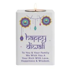 Personalised Diwali Wooden Tealight Holder -Xmas Decor Shop p1011g15 4