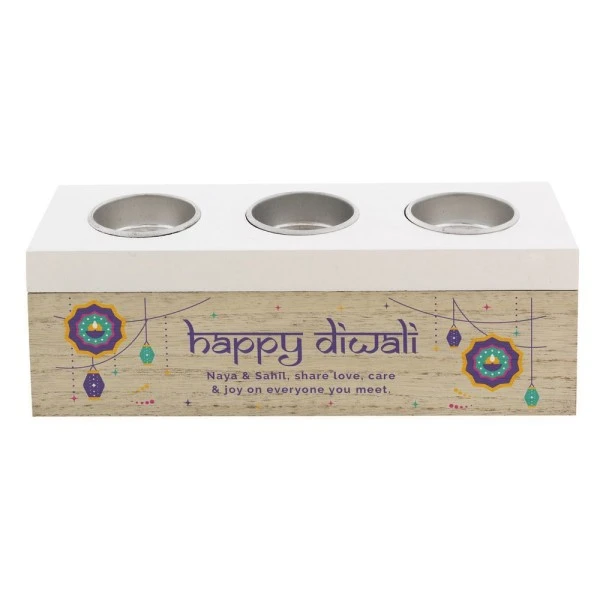 Personalised Diwali Triple Tealight Box 5 Personalised Diwali Triple Tealight Box - Image 5