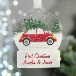 Personalised Driving Home For Christmas Acrylic Snow Globe Decoration 8 Personalised Driving Home For Christmas Acrylic Snow Globe Decoration -Xmas Decor Shop p1013a12 3
