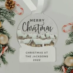 Personalised Christmas Home Acrylic Snowglobe Decoration -Xmas Decor Shop p1013a13 2