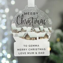 Personalised Christmas Home Acrylic Snowglobe Decoration -Xmas Decor Shop p1013a13 3