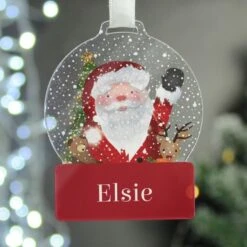 Personalised Santa Acrylic Snowglobe Decoration 8 Personalised Santa Acrylic Snowglobe Decoration -Xmas Decor Shop p1013a17 3