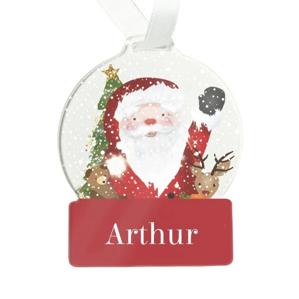 Personalised Santa Acrylic Snowglobe Decoration 5 Personalised Santa Acrylic Snowglobe Decoration - Image 5